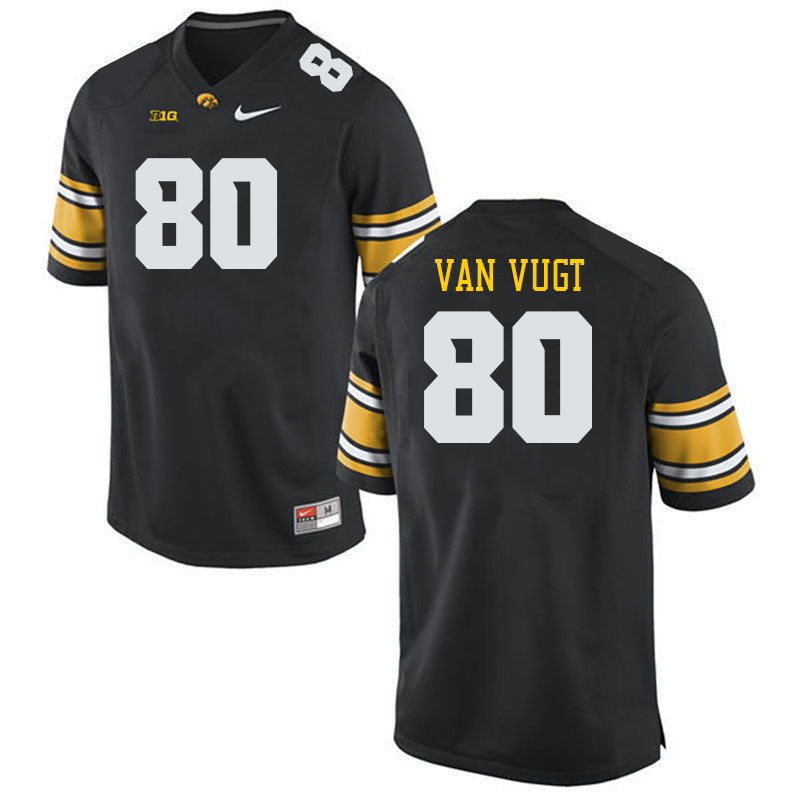 Men #80 Kyson Van Vugt Iowa Hawkeyes College Football Jerseys Stitched-Black